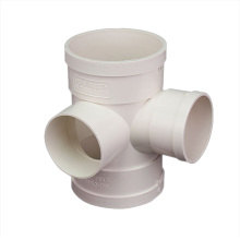 PVC pipe fittings four-way joint drainage pipe three-dimensional four-way drainage sewer pipe fittings 75 110 160 75*5
